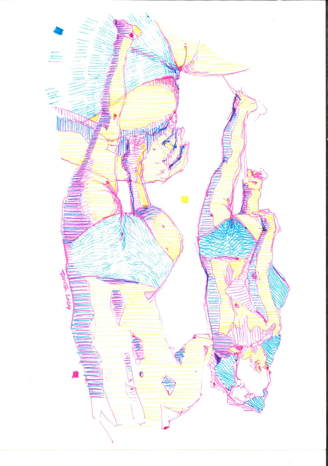 Entre las 3 y las 4 pm, PER-029. Obra sobre papel, 14,8 × 21 cm.