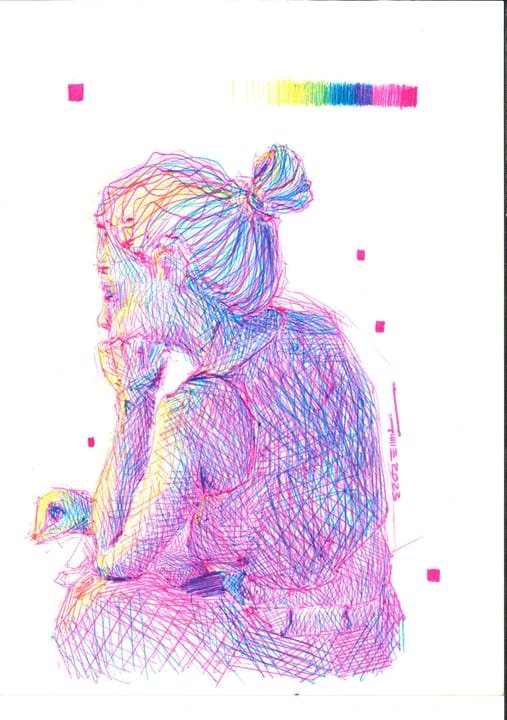 Armando el beso, PER-033. Obra sobre papel, 14,8 × 21 cm.