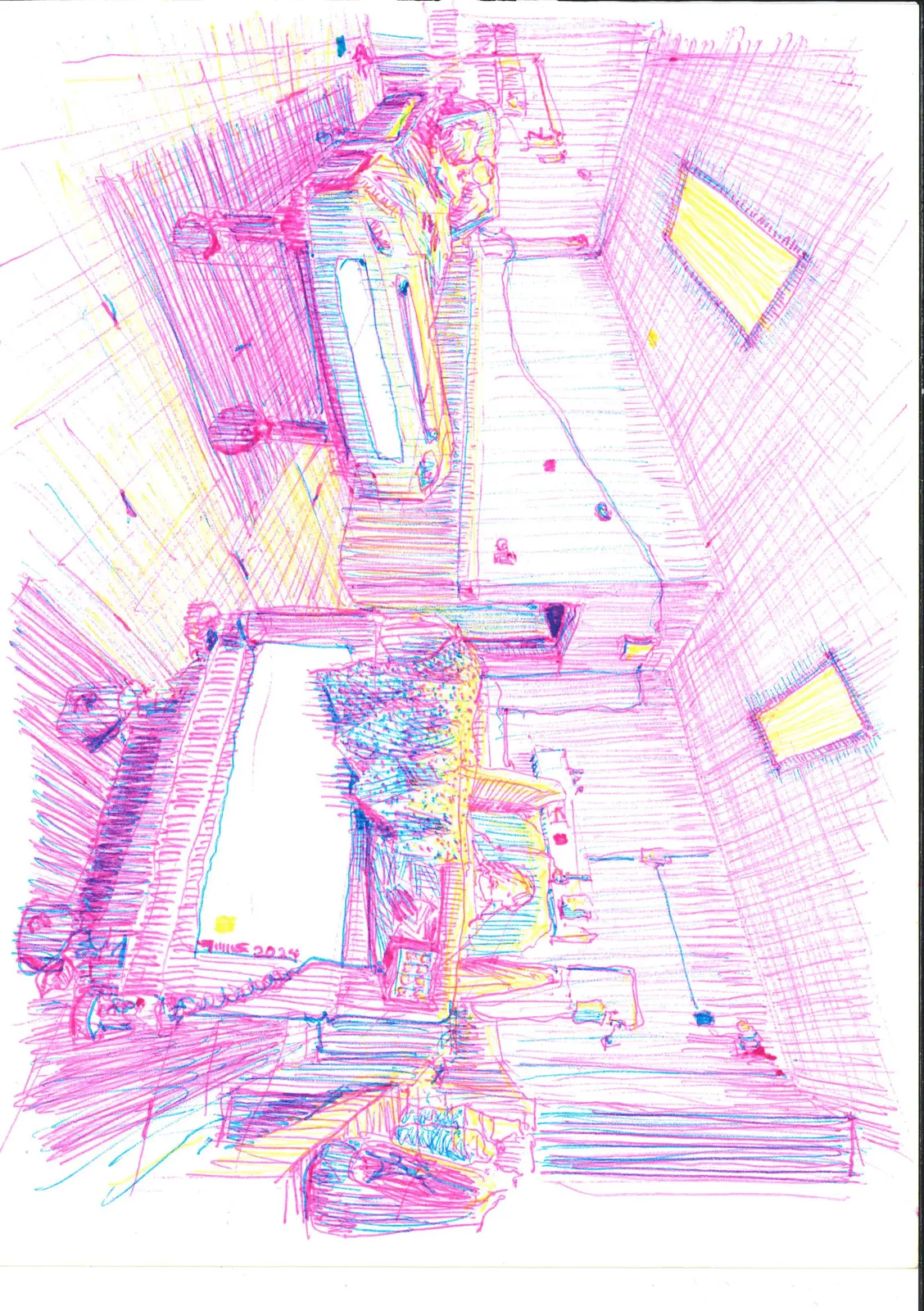 La espera, PER-035. Obra sobre papel, 14,8 × 21 cm.